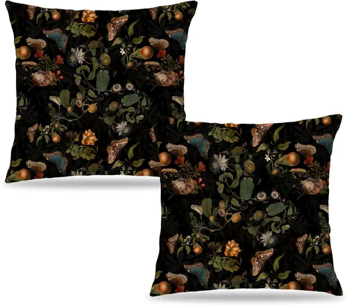 Vista 43 de Fundas de Almohada Gótica de Polilla y Mariposa 18x18, Fundas de Almohada Celestial de Luna de Academia Oscura para Sofá, Decoración Gótica