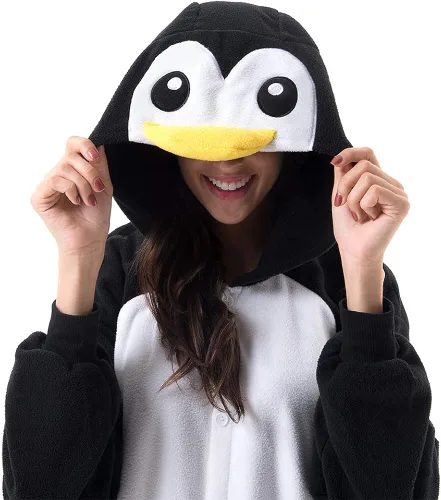 Vista 6 de Beauty Shine Unisex Adult Cartoon Costume Halloween Christmas Sleepwear Jumpsuit Onesies Plush Cosplay Pajamas