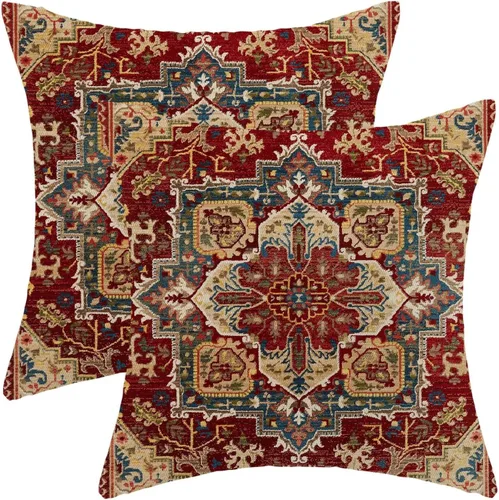 Vista 12 de Fundas de Almohada Antelope 16 x 16 Pulgadas Paquete de 2, Fundas de Almohadas Decorativas con Estampado de Piel de Animal de Lino para Exteriores
