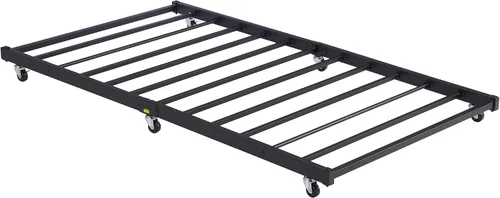 Vista 25 de VECELO - Marco de sofá cama de tamaño individual con soporte de listones de acero, cabecero, plataforma de cama para sala de estar, habitación