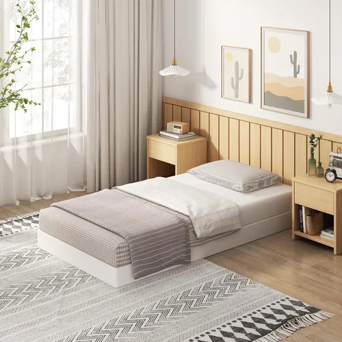 Vista 3 de EMODA Base de cama de metal resistente de 4 pulgadas con cubierta de tela, fácil montaje