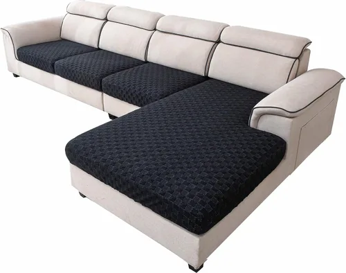 Vista 8 de Fundas para sofá seccional, fundas de cojín en forma de L para sofá seccional, fundas elásticas para sofá seccional, protector de muebles para Beige