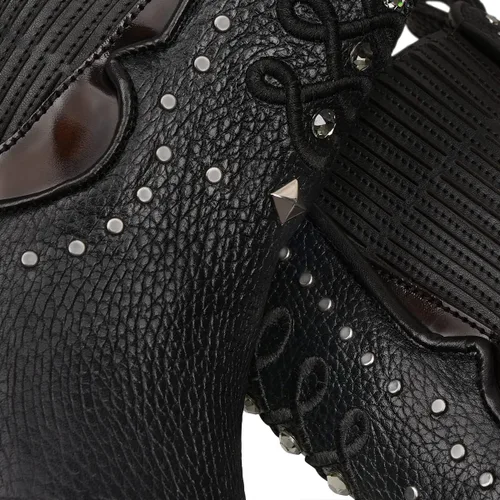Vista 6 de Cuadra Botín para mujer en cuero genuino negro 4P04RS