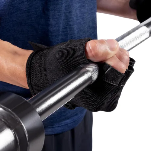 Vista 7 de MARCY apex - Guantes de entrenamiento acolchados de cuero con pestañas para hombres y mujeres, guantes de ejercicio para levantamiento de pesas