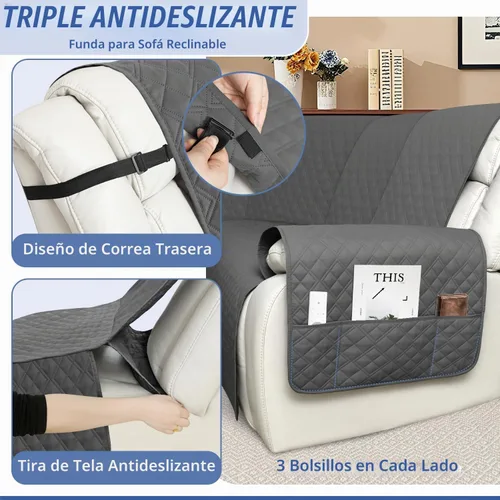 Vista 4 de Arfntevss Fundas de sofá seccional reclinable 100% impermeable, funda de sofá en forma de L para sofá seccional reclinable en forma de L, funda