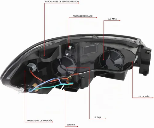 Vista 6 de DNA Motoring HL-OH-CI06-BK-CL1 - Faros delanteros de carcasa negra compatibles con Impala 06-13