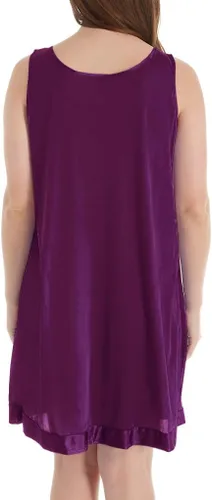 Vista 2 de Exquisite Form Women's 30107 Nylon Tricot Sleeveless Short Knee Length Nightgown Amaranto
