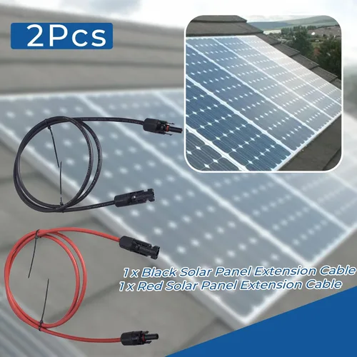 Vista 4 de WFLNHB Cable de extensión de panel solar de calibre 12 negro + rojo de 5 pies, 12 AWG con conector solar hembra y macho