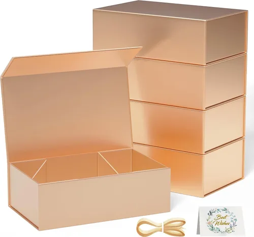 Vista 10 de RYDDOY Caja de Regalo Negra, 9.5x6x3'' Cajas de Regalo para Regalos con Tapas Cierre Magnético Rectangular Plegable para Caja de Propuesta