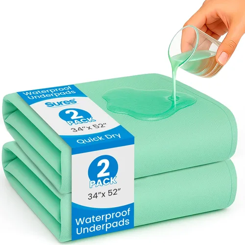 Vista 12 de Vive - Protector de colchón para incontinencia urinaria, lavable, nocturno, resistente, impermeable, reutilizable, para mantener la cama seca