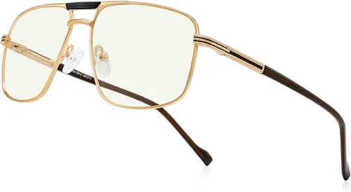 Vista 11 de Gafas de lectura para hombre, cuadrado, doble puente, bloqueo de luz azul, para lectura de computadora