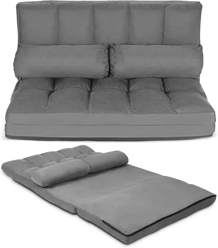 Vista 10 de COSTWAY Sofá de piso con 2 almohadas (azul)