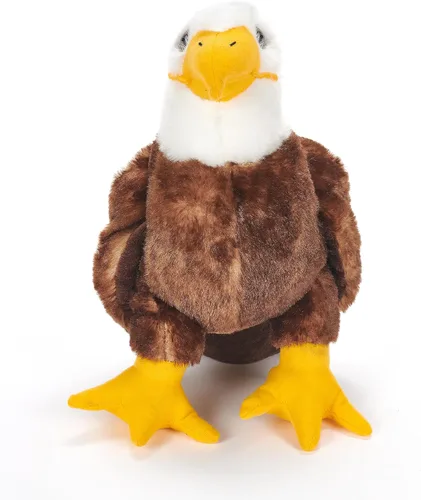 Vista 2 de The Petting Zoo Peluche de águila calva, regalos para niños, animales salvajes del zoológico Onez, juguete de peluche de águila calva de 12 pulgadas