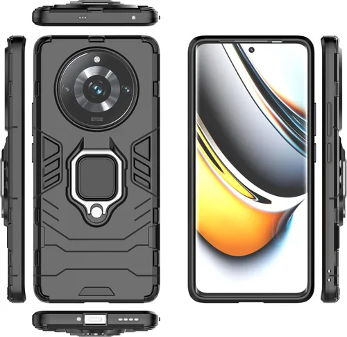Vista 15 de Funda compatible con Realme 11 5G, carcasa de soporte compatible con Realme 11 5G RMX3751, funda negra