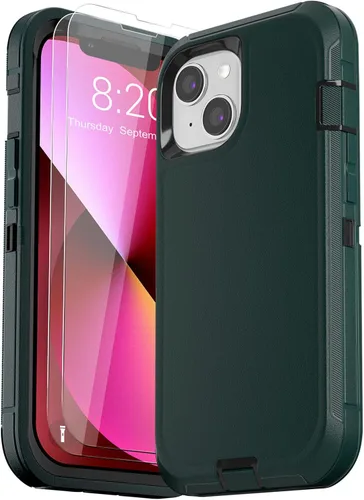 Vista 24 de Funda para iPhone 13 (6.1 pulgadas), con 2 protectores de pantalla de vidrio templado