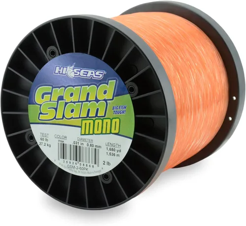 Vista 12 de HI-SEAS Grand Slam - Sedal de pesca de monofilamento, fuerte y resistente a la abrasión, en agua dulce y salada transparente, rosa, verde, azul