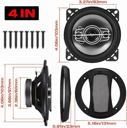 Vista 3 de Altavoces coaxiales de audio para automóvil de 4 "de 4 vías, 220 W máximo