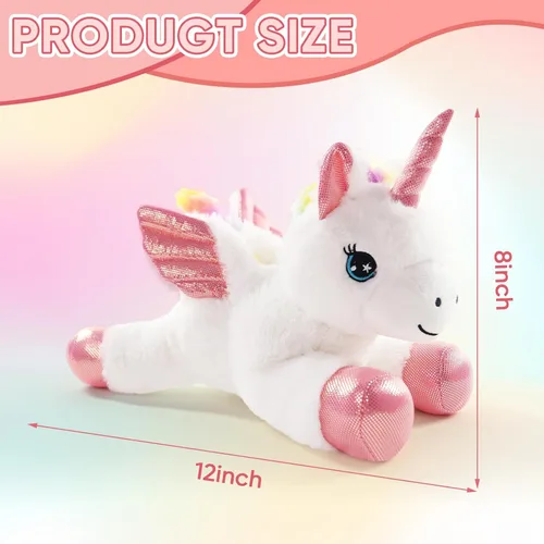 Vista 2 de Sew Butiful Unicornio de Peluche, 12 pulgadas/30 cm, Peluches Lindos para Niñas, Juego de Juguetes de Peluche de Unicornio para Cumpleaños, Juguetes