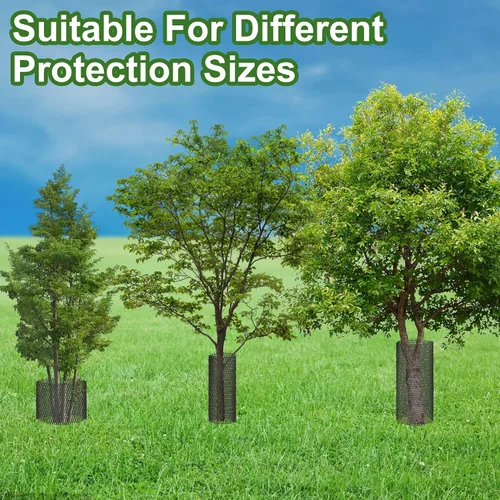 Vista 5 de Watayo Protectores de Tronco de Malla de Árbol de 20 Pies - Protector de Corteza de Árbol - Protector de Árbol de Red Flexible con 100 Piezas