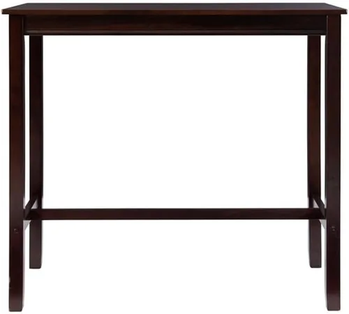 Vista 3 de Riverbay Furniture Mesa de pub de madera de transición con altura de barra, acabado marrón nogal, 47.25 pulgadas de ancho x 23.75 pulgadas
