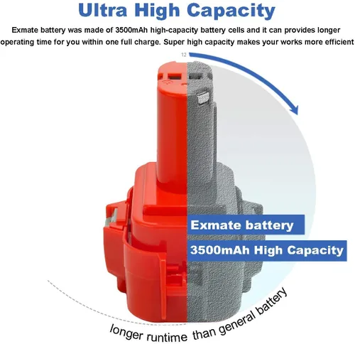 Vista 3 de Exmate Batería de repuesto de 14.4V 3.5Ah para Makita PA14 1420 1422 1433 1434 1435 1435F 192699-A 193158-3 192600-1 herramienta eléctrica