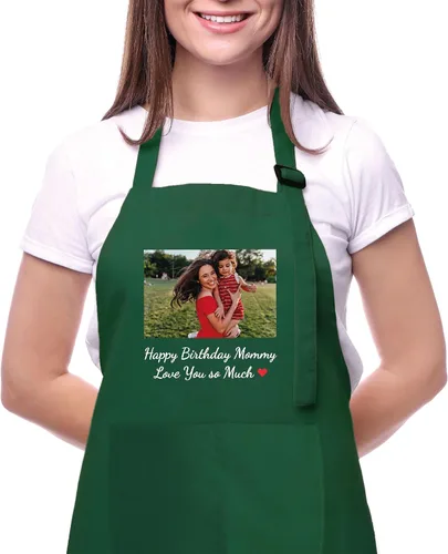 Vista 2 de Delantal Personalizado con Nombre y Logo de Kenzal, Delantal de Cocina y Barbacoa para Mujeres y Hombres, Delantal de Chef Personalizado