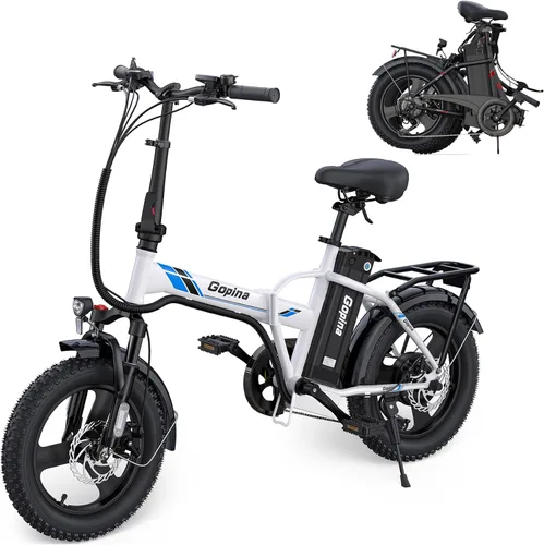 Vista 11 de Vivi Gopina Electric Bike, 16" x 3.0 Fat Tire Electric Bike, Peak 500W Step Thru Electric Bicycle, 48V Removable Battery, Up to 40 Miles, LCD