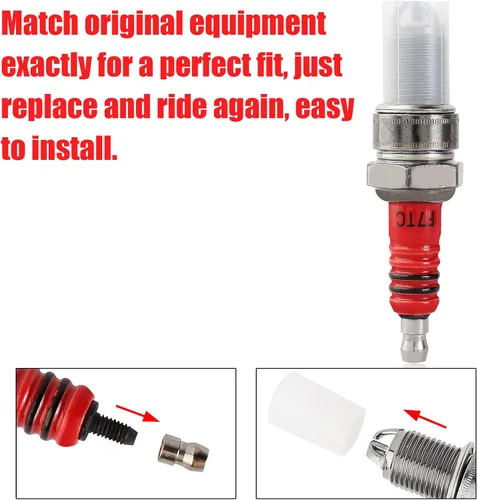 Vista 6 de Bujía de 3 electrodos F7TC para generador GX120 GX160 GX200 GX240 GX270 GX340 GX390 cortacésped tractor rotulador motosierra bomba de agua Go Kart