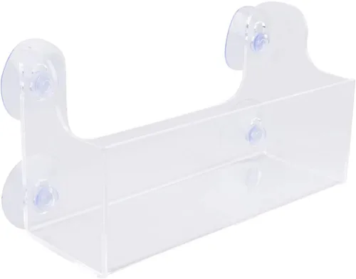 Vista 10 de Caja organizadora transparente, estante flotante de acrílico para pared, para baño, ventosa, ventana, para plantas de interior, jardín, 14,7 a 14.1