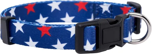 Vista 7 de Native Pup Collar de Perro con Bandera Americana - Rojo, Blanco y Azul - Collares Patrióticos para el 4 de Julio, EE.UU. - Ajustable para Perros