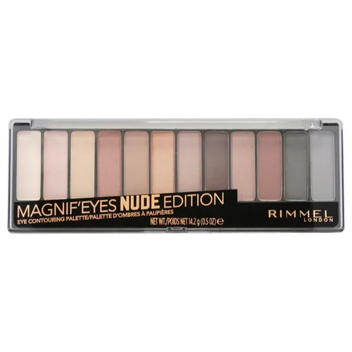 Vista 17 de Rimmel London Magnif'Eyes Paleta de sombras de ojos, 12 tonos, fórmula mezclable, versátil, 008, Electric Violet, 0.5 oz