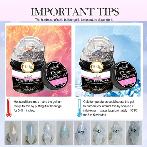 Vista 6 de NAILGIL - Gel 3D para arte de uñas, sin hemas, 3.53 oz de gel sólido constructor para esculpir las manos no pegajosas para extensiones, modelado