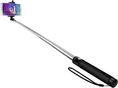 Vista 5 de Cellet Selfie Stick, extensible autorretrato selfie monopie de mano con cable auxiliar para teléfonos inteligentes - negro