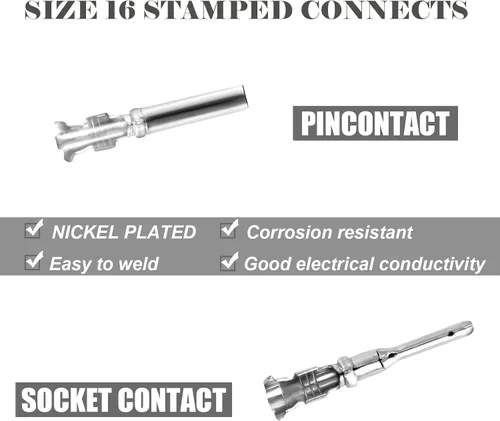 Vista 4 de Kit de conectores Deutsch de 194 piezas, 2 pares, 2 3 4 6 8 12 pines, conector eléctrico impermeable gris con contactos estampados y tapones