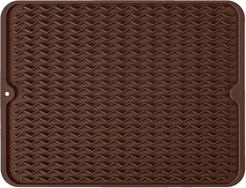 Vista 41 de Tapete de silicona para secado de platos para múltiples usos, fácil de limpiar, ecológico, tapete escurridor de platos resistente al calor