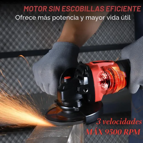 Vista 2 de AOBEN Amoladora angular inalámbrica de 4-1/2 pulgadas, herramienta de amoladora con batería de 21V, amoladoras eléctricas de potencia, motor sin