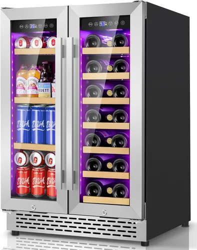 Vista 11 de Mini enfriador de vino de 8 botellas, refrigerador de bebidas con enfriamiento rápido, gabinete de vino termoeléctrico bodega para mujeres, hombres