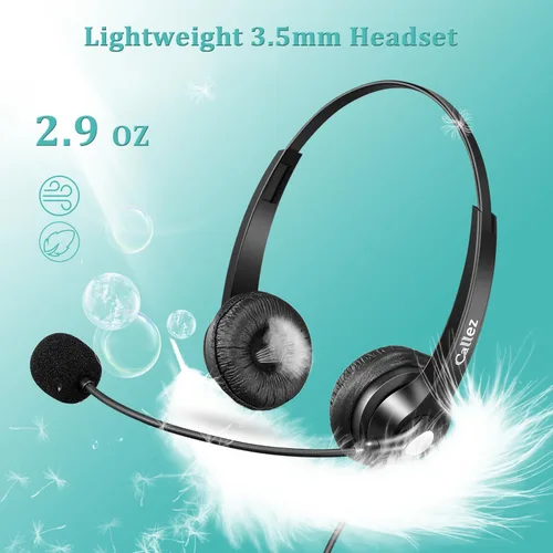 Vista 6 de Callez Auriculares de 0.138 in con micrófono con cancelación de ruido para teléfono celular, PC, laptop, auriculares estéreo para iPhone, Android