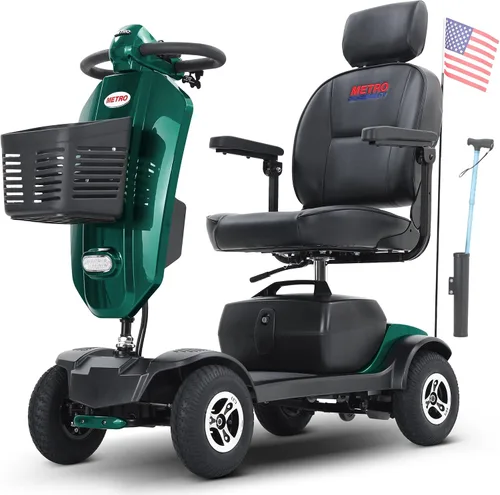 Vista 11 de Metro Mobility Scooter, scooter de movilidad de 4 ruedas para adultos/personas mayores, capacidad de 300 libras, con cargador y 2 baterías Negro