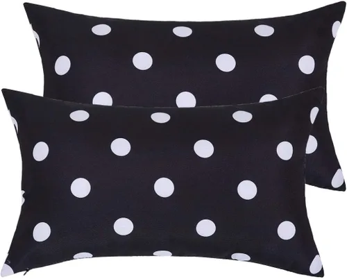 Vista 20 de Poise3EHome Juego de 2 fundas de almohada para exteriores de 16 x 16 pulgadas, a cuadros blancos y negros, a prueba de salpicaduras, para primavera