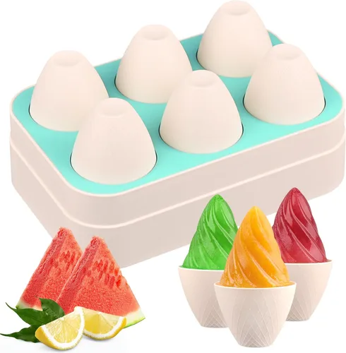 Vista 12 de WMKGG Juego de moldes de silicona para paletas, 2 piezas de moldes para helado con 50 palitos de madera para pastelitos, paletas de hielo, Azul