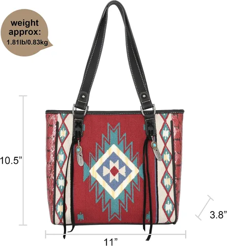 Vista 6 de Montana West Aztec Tapestry Collection - Bolso de mano oculto para mujer