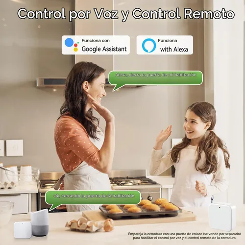Vista 6 de Cerraduras de puerta inteligentes con asas, cerrojo de control