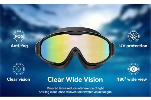 Vista 6 de Napzy Paquete de 2 gafas de natación para adultos, gafas de natación antivaho con cómodo sello de silicona para hombres y mujeres entrenamiento