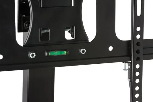 Vista 4 de Displays2go Soporte de televisión con montaje en piso, construcción de acero, orientación horizontal - negro (TVSVM3270B)