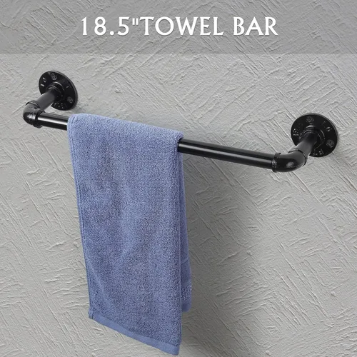 Vista 3 de Juego de accesorios de baño industriales para toallas con toallero de papel, soporte para toallas de mano, soporte para toallas de mano, soporte
