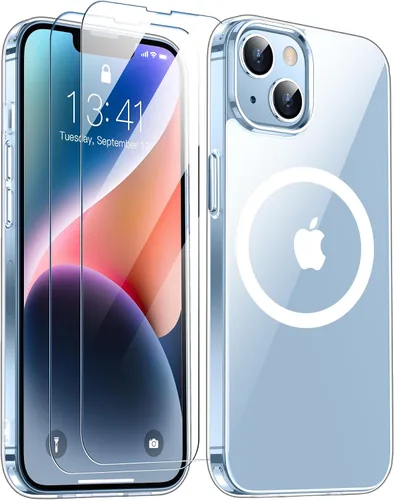 Vista 82 de SPIDERCASE Funda magnética translúcida diseñada para iPhone 11, con 2 protectores de pantalla de vidrio templado, antihuellas, para iPhone 11 de 6.1