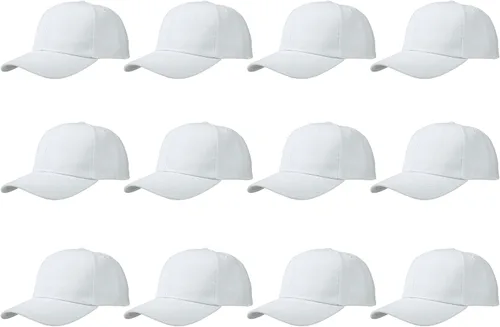 Vista 129 de Gorras de béisbol con correa trasera ajustable, lisas, negras, 12