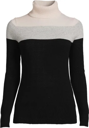 Vista 5 de Lands' End Suéter de cuello alto de cachemira para mujer, mezcla gris jaspeado, talla M regular, Mezcla gris jaspeado