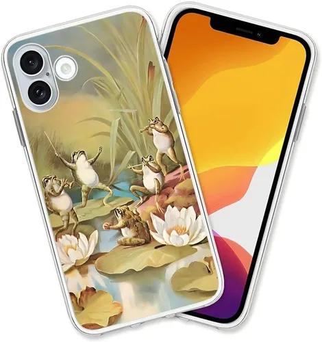 Vista 24 de Diseño para iPhone 14 Pro Max, diseño de acuarela de perros, collage de Pug para iPhone, protección a prueba de golpes, funda transparente de TPU